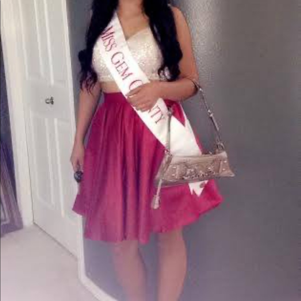 Red and sparkly two piece dress!